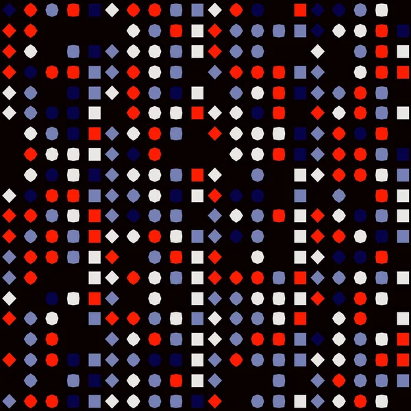 Geometrisches Abstraktes Nahtloses Muster Mit Unterschiedlichen Formen — Stockvektor