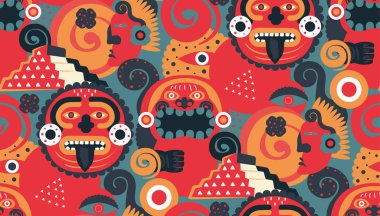 Maya desenli kusursuz tasarım. Dekorasyon tekstil ve kağıt serisi