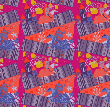 Ortaçağ şövalyelerinin kusursuz tasarım örnekleri. Kumaş ve duvar kağıdı serisi.