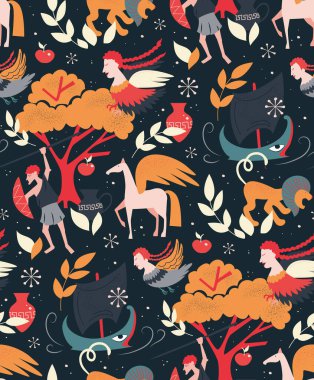 Çocuklar için mitler ve efsanevi çizgi film tasarımı