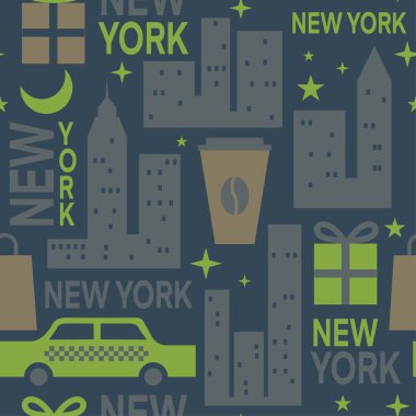 New York desenli kusursuz tasarım. Dekorasyon tekstil ve kağıt serisi