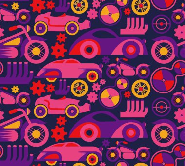 Çocuklar için Retro taşıma şablonu geometrik biçim tasarımı