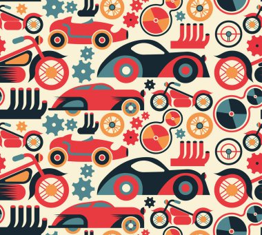 Çocuklar için Retro taşıma şablonu geometrik biçim tasarımı