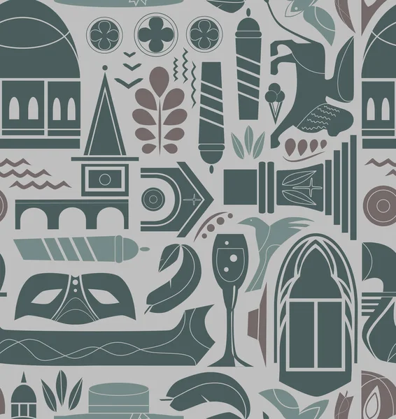 Venedik desenli kusursuz tasarım. Dekorasyon tekstil ve kağıt serisi