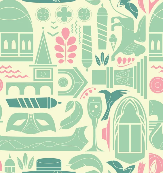 Venedik desenli kusursuz tasarım. Dekorasyon tekstil ve kağıt serisi