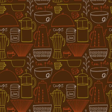 Mutfak desenleri kusursuz tasarım. Dekorasyon tekstil ve kağıt serisi