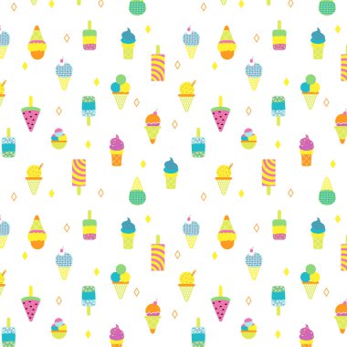 Dondurma desenli düz çizim. Çocuklar yaz tatili serisi.