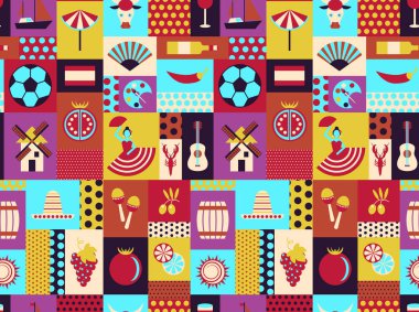 İspanya ulusal kusursuz model tasarımı. Seyahat ve turizm dekorasyon serisi.