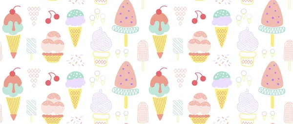 Diseño Patrón Decorativo Sin Costuras Helado Tejido Decorativo Envoltura Serie — Vector de stock