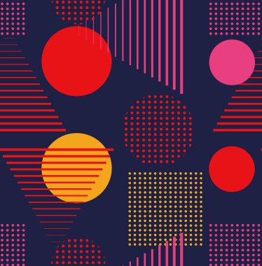 Soyut desen geometrik düz renk dikişsiz tasarım çizimi