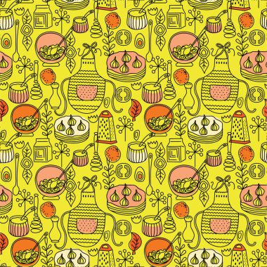  Düz çizim. Mutfak ve ev dekorasyonu serisi.