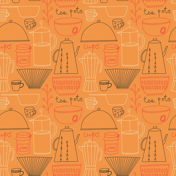 Kitchen Pattern Seamless Design Decoration Textile Paper Series — Stock Vector