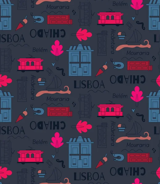 Patrón Lisboa Diseño Sin Costuras Decoración Textiles Series Papel — Archivo Imágenes Vectoriales
