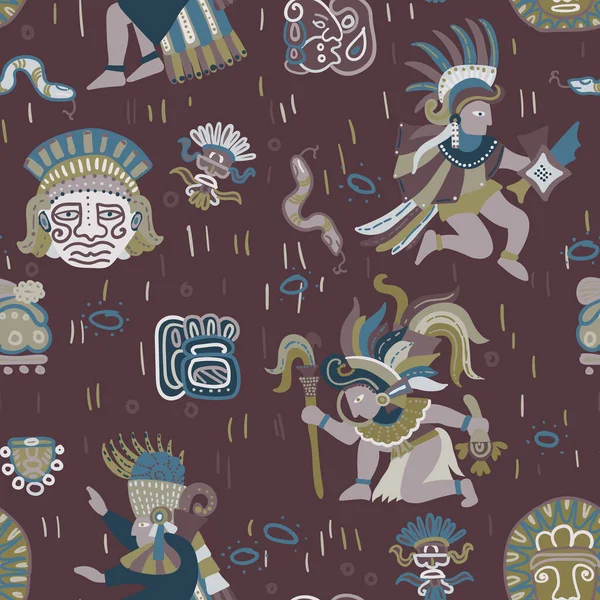 Σχέδιο Incas Απρόσκοπτη Σχεδίαση Σειρά Διακοσμητικών Υφασμάτων Και Χαρτιού — Διανυσματικό Αρχείο