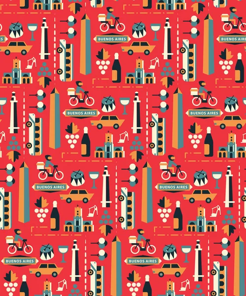 Patrón Buenos Aires Diseño Sin Costuras Decoración Textiles Series Papel — Archivo Imágenes Vectoriales
