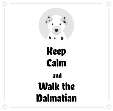 Sakin ol ve dalmaçyalıyı yürüt, beyaz arkaplanda resim