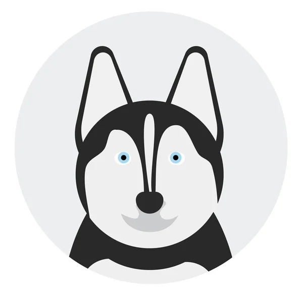 Husky Illustration Sur Fond Blanc Style Plat — Image vectorielle