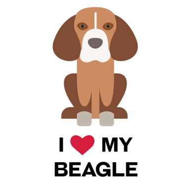 Beyaz arka planda resmedilmiş av köpeğimi seviyorum.