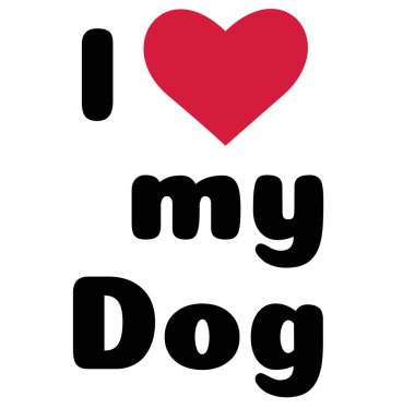 Köpeğimi seviyorum, beyaz arkaplanda resimlerim var.
