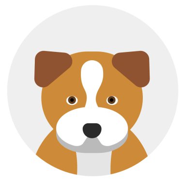 köpek, beyaz arka plan düz stil üzerinde illüstrasyon