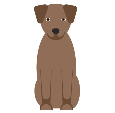 Köpekçik, bembeyaz arka plan düz stili