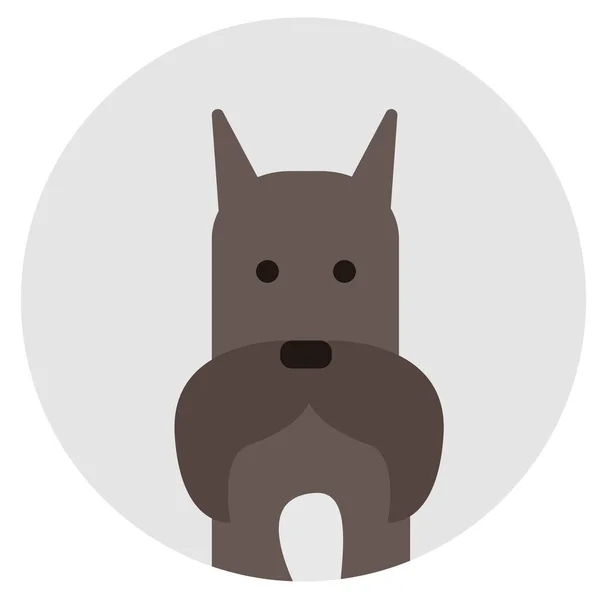 Schnauzer Ilustración Sobre Fondo Blanco Estilo Plano — Vector de stock