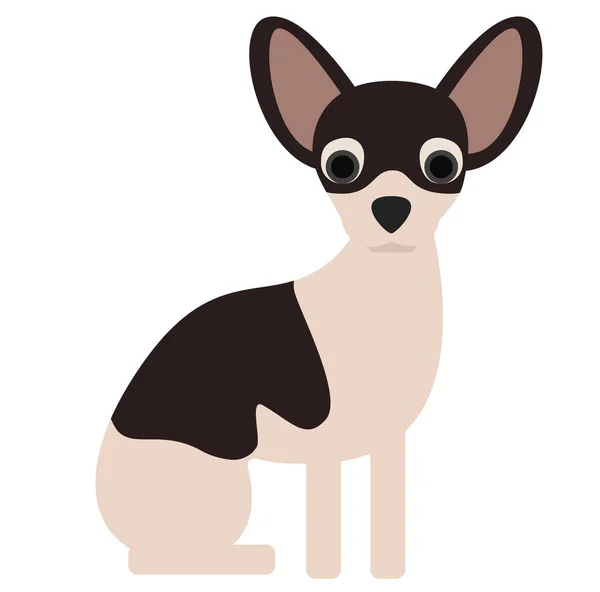 Chihuahua Ilustracja Białym Tle Płaski Styl — Wektor stockowy