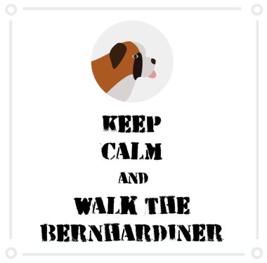 Sakin olun ve bernhardiner 'da yürüyün, beyaz arkaplanda resimler