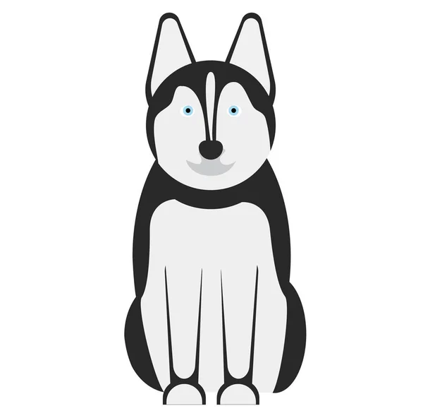 Husky Ilustração Sobre Fundo Branco Estilo Plano — Vetor de Stock