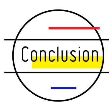 Beyaz arkaplanda CONCLUSION damgası