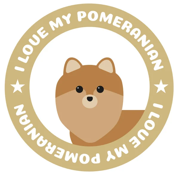 J'adore mon badge poméranien — Image vectorielle