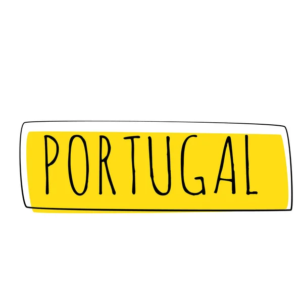 Portugal Label White Background — Stock Vector