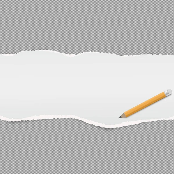 Beyaz yırtık dikdörtgen kağıt şerit bir kare içinde arka plan, kağıt, Not yerleştirilir. Vektör çizim — Stok Vektör