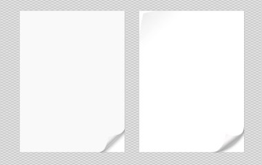 Beyaz kağıt köşeleri, defter sayfaları üzerinde kare arka plan vardır ayarla katlanmış