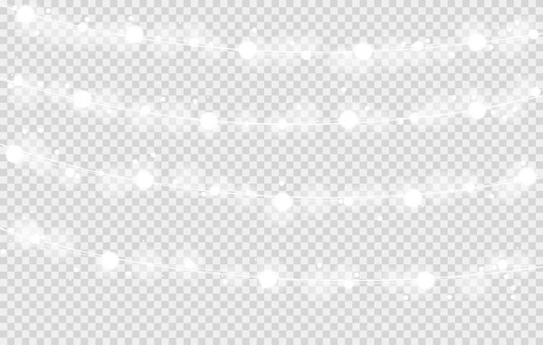 Kare içinde arka plan üzerinde beyaz Noel ışıkları bokeh ile parlayan vektör