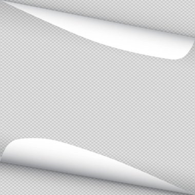 Beyaz kağıt metin veya reklam mesajı için kıvrılmış köşeleri kare