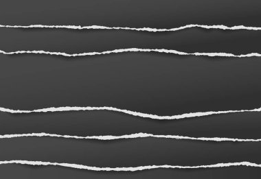 Siyah boş yatay Not kağıt şeritler metin veya koyu arka plan üzerinde kalmış iletiyi için sökük