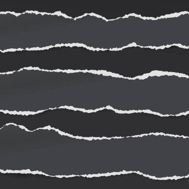 Siyah boş yatay Not kağıt şeritler metin veya koyu arka plan üzerinde kalmış iletiyi için sökük