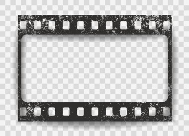 Siyah grunge film şeridi ile gölge kare zemin üzerine çizik. Vektör.