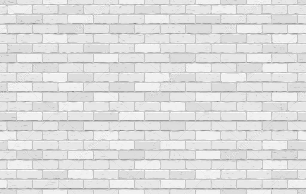 Seamless white brick wall texture or background with copy space for display of content design for advertisement product. Vector illustration