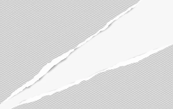 Szakadt papír csíkok szöveg vagy jelenik meg fehér háttérben négyzet — Stock Vector