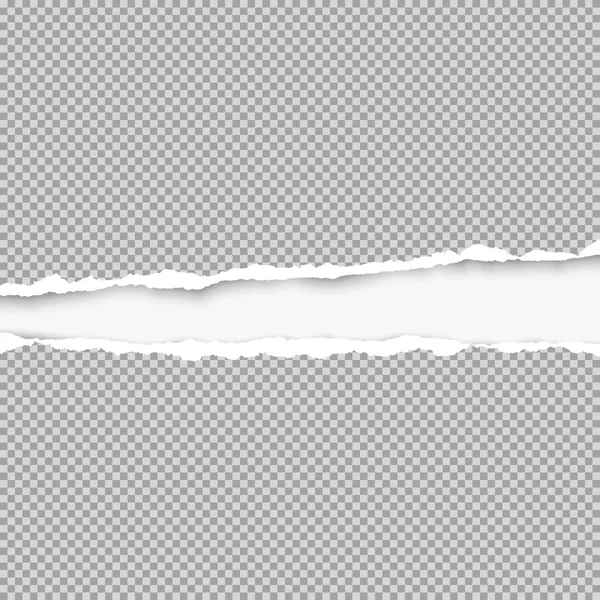Papel gris rasgado cuadrado para texto o mensaje sobre fondo blanco. Ilustración vectorial — Archivo Imágenes Vectoriales