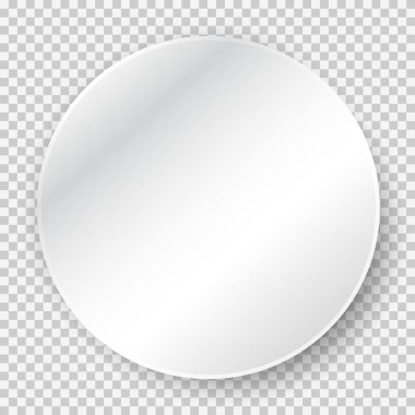 Boş beyaz etiket sahte, yumuşak gölge ile 3d kağıt yuvarlak