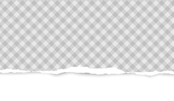 Разорванная квадратная серая горизонтальная бумага для текста или сообщения находится на белом фоне. Векторная иллюстрация — стоковый вектор