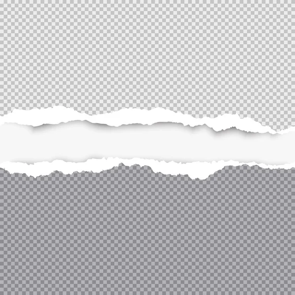 Zerrissenes quadratisches graues Papier für Text oder Nachricht sind auf weißem Hintergrund. Vektorillustration — Stockvektor