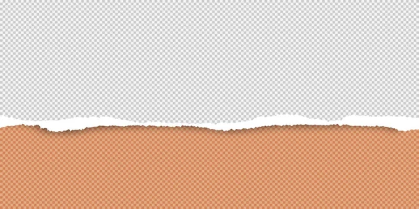 Carta orizzontale strappata bianca e arancione, sfondo quadrato con spazio per il testo. Illustrazione vettoriale — Vettoriale Stock