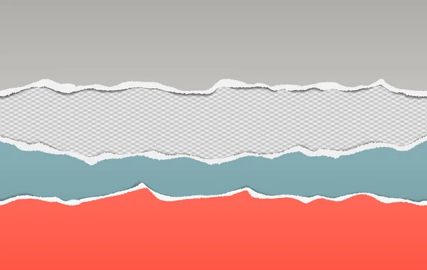 Разорванная красочная горизонтальная бумага на квадратном фоне с пространством для текста. Векторная иллюстрация — стоковый вектор