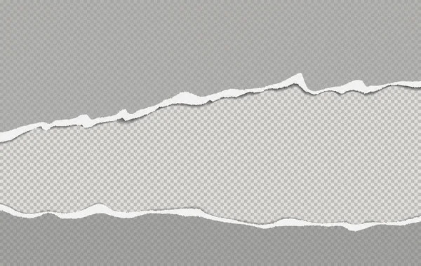 Ensemble de bandes de papier horizontal gris déchirées avec espace pour le texte. Illustration vectorielle arrière plan — Image vectorielle
