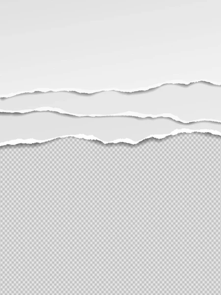 Ensemble de bandes horizontales déchirées de papier blanc sont sur fond carré. Illustration vectorielle . — Image vectorielle
