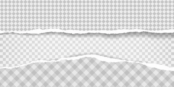 Strisce di carta orizzontali squadrate strappate con ombra morbida. Sfondo illustrazione vettoriale — Vettoriale Stock
